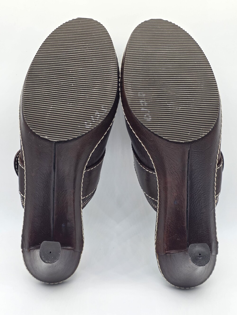 Vintage Y2K Coach Claude Chestnut Brown Leather Mule Platform Clog Heels Size 10 - Picture 11 of 16